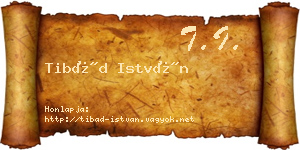 Tibád István névjegykártya